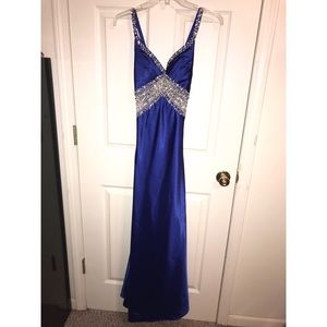 Royal Blue Beaded Prom Dress